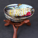 Abalone Shell Smudge Kit Wooden Stand for White Sage Stick Home Decoration