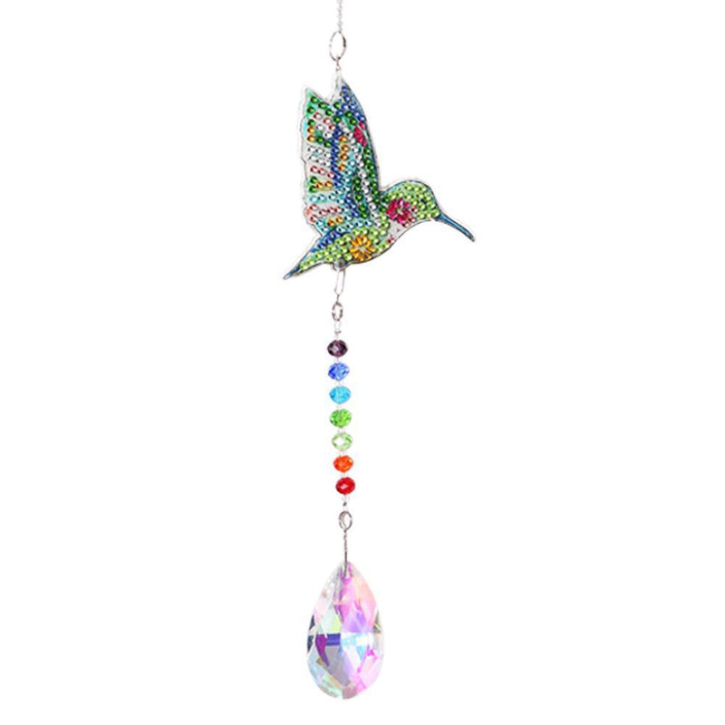 Crystal Diamond Angel Tears Catching Light Hanging Wind Chimes Decor (A)