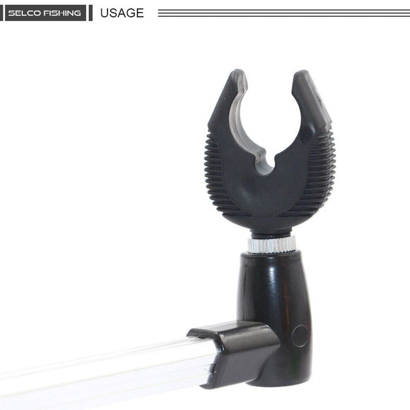 2pcs Fishing Rod Rest Butts Gripper Grips Pole Holder Support Head Black