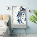 Full Embroidery Set Cross Stitch Needlework Kit 11CT Snow Wolf Animal Art DIY