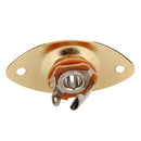 Electric Bass Guitar Jack 1/4 Output Input Socket with Oval Plate BlackGold