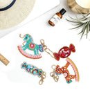 4pcs DIY Full Drill Special Shaped Diamond Painting Horse Candy Keychains Newly