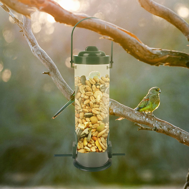 Hanging Wild Bird Seed Feeder Plastic Hummingbird Food Dispenser Automatic
