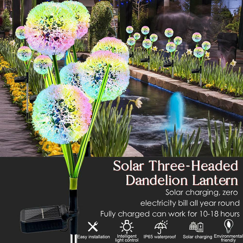 Solar Lights Outdoor Garden Lamp Decorative 2 Pack Solar Dandelion Garden