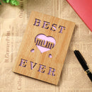 Mothers Day Greeting Card, Wooden Card, Unique Gift for Mom From Son Daughter
