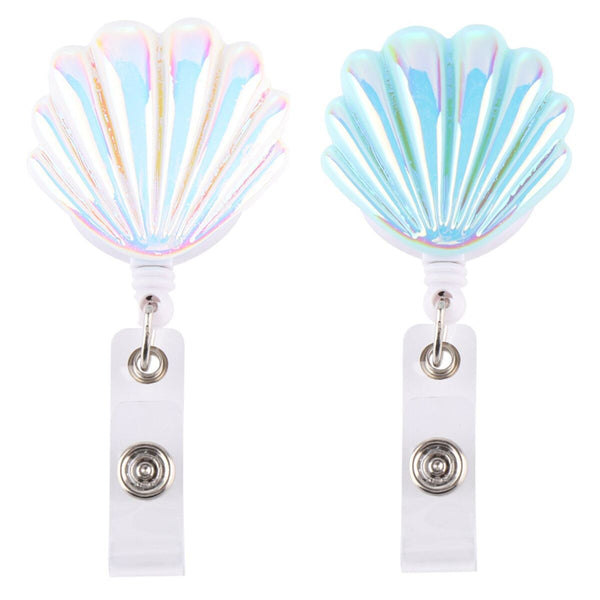 Exhibition Chest Cards Key Ring Lanyards Retractable Shell Shape Badge Holder