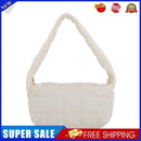 Women Space Padded Nylon Top-handle Bag Zipper Underarm Bag (White)