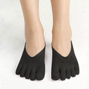 1 Pair Women Casual Invisible Socks, Non-Slip Five Finger Socks (Black) Newly