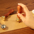 Retro Bee Shape Wax Seal Fire Painting Stamp DIY Scrapbooking Envelope Card