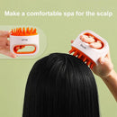 Silicone Scalp Head Massager Comb Handheld Hair Washing SPA Brush (Orange) Newly