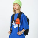 Nylon Crossbody Bag Men Women Street Hip Hop Zip Small Phone Packs (Orange)