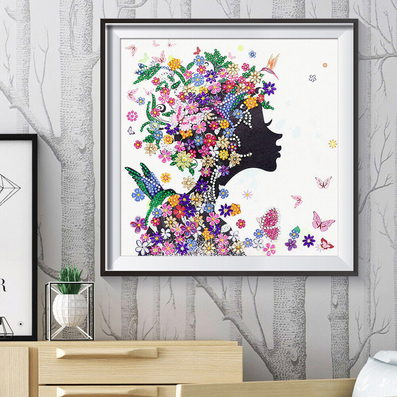 5D DIY Special Shaped Diamond Painting Girl Cross Stitch Mosaic Craft Kit