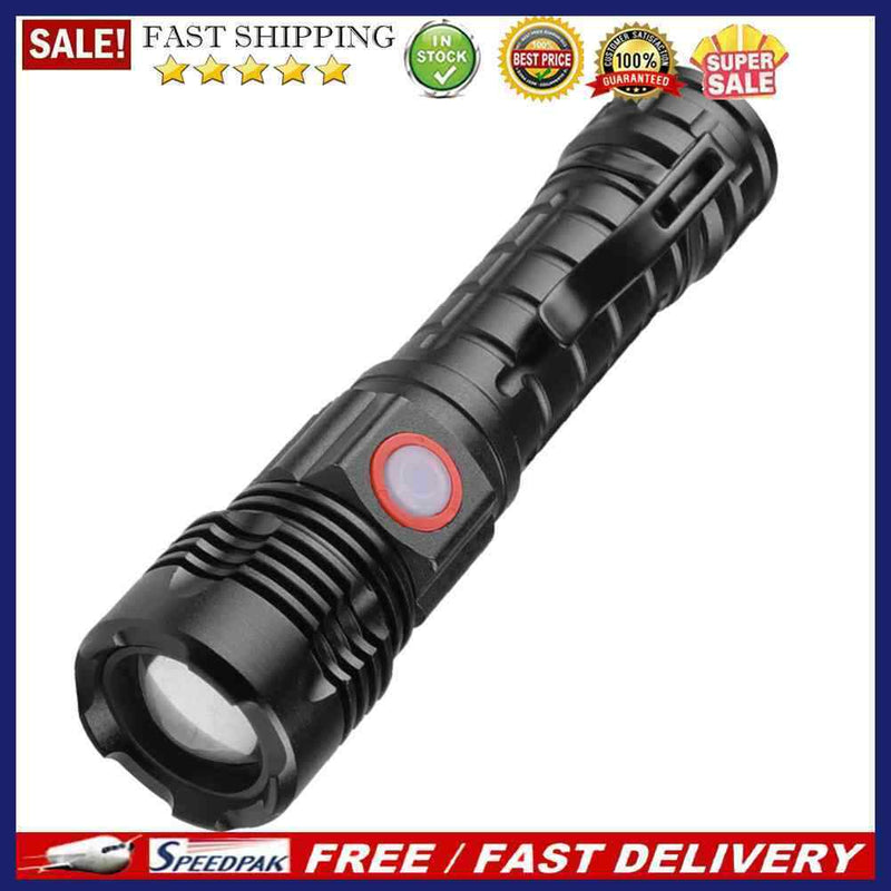XHP50 Flashlight 5 Modes USB Rechargeable Waterproof Zoom Telescopic LED To