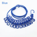 Rope Portable Travel Hanger Elastic Clothesline 12 Spring Clips Drying Rack
