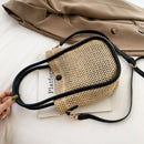 Women Hollow Straw Handbag Woven Beach Holiday Leather Shoulder Crossbody Bags