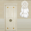White Dream Catcher Flower Feather Pendant Circle Ring Wall Hanging Ornaments