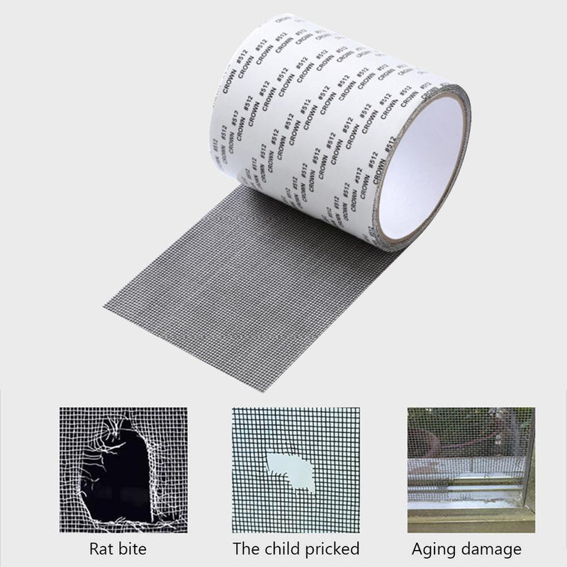 3pcs Repair Tape Self Adhesive Mosquito Window Net Repair Patch(Black)