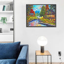5D Diamond Painting Kit DIY river hut Full Round Drill Home Decoration