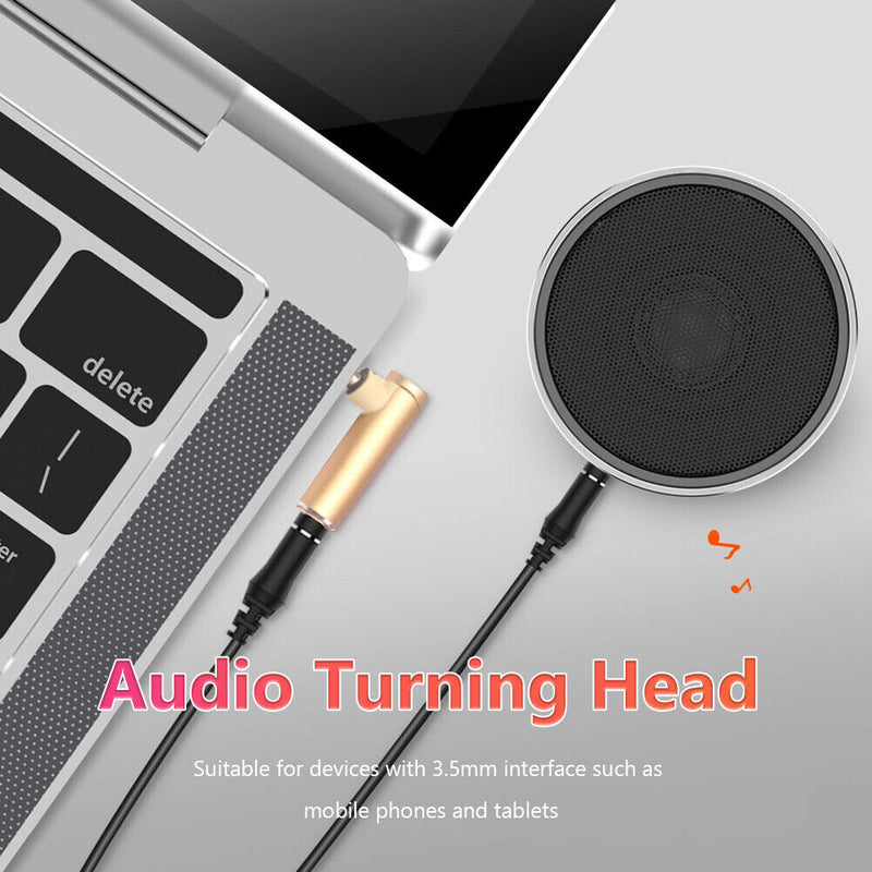 L-shape 3.5mm Male To Female Audio Converter Adapter Earphone Jack for Tablet PC