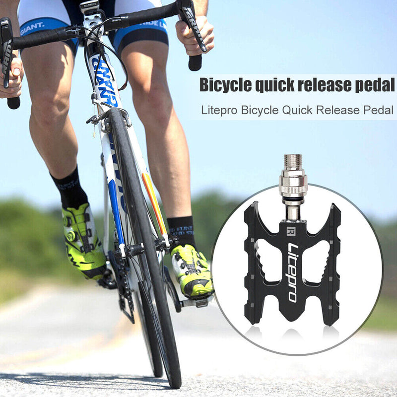 1 Pair Folding Bicycle Pedals MTB Mountain Bike Cycling Quick Release Foot Pedal