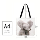 Elephant Printed Shoulder Shopping Bag Casual Large Tote Handbag (40*40cm)