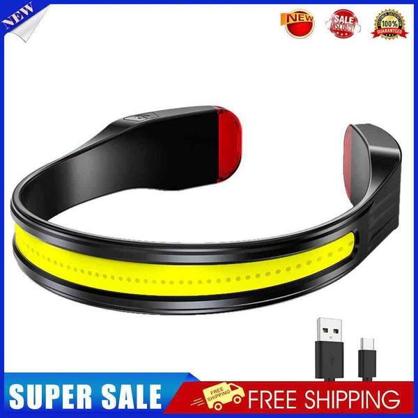 COB LED Headlight Portable 500LM Headlamps Torch for Camping Hiking (Black)