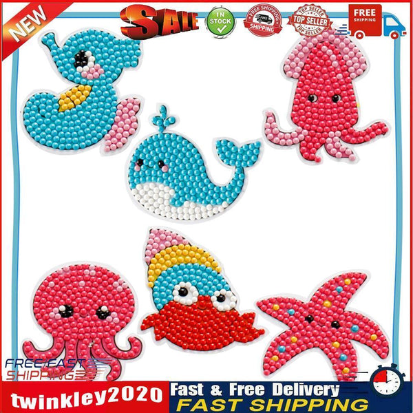 Diamond Painting Cartoon Stickers Kids DIY Round Drill Mosaic Decals (05) Newly