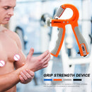 R-Shape Spring Hand Gripper Fitness Countable Hand Strength Grip (Orange) Newly