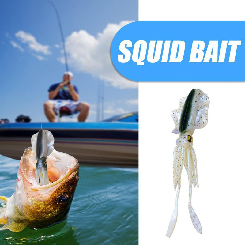 15.5cm 15g Bionic Squid Sea Fishing Lures Artificial Wobbler Bait (Blue)