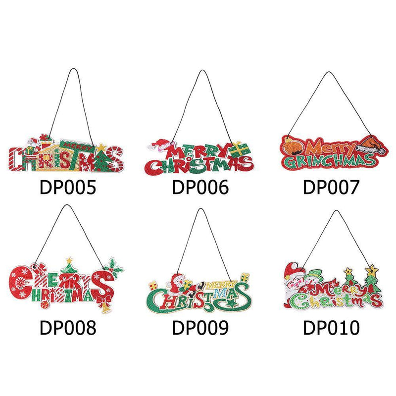 DIY Diamond Painting Merry Christmas Board Pendant Rhinestone Charm (DP009)