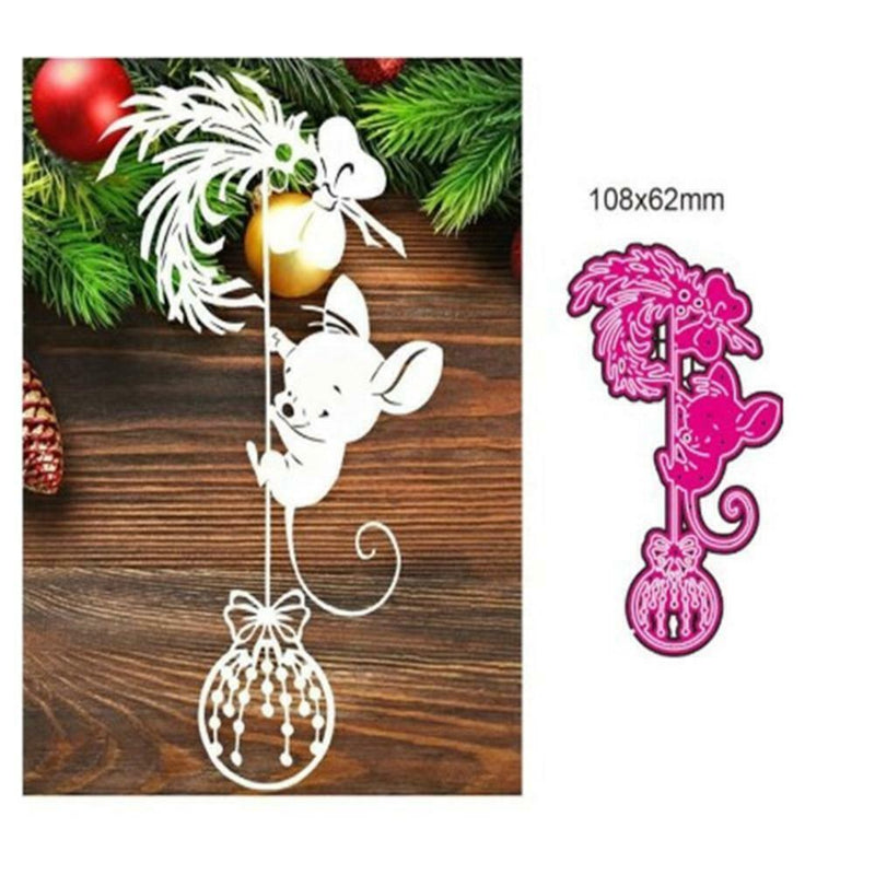 Christmas Mouse Metal Cutting Dies Scrapbooking Stencil Paper Decor DIY M1G9