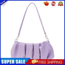 Pleated Shoulder Handbag Women PU Elegant Underarm Cloud Bags (Purple)