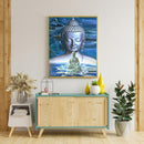 Full Embroidery Stamped Buddha Statue In Water 11CT Cotton Thread Cross Stitch K