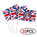 Small Flag - 10pcs Queens Elizabeth Stick Flags 70th Anniversary Decor (2) Newly