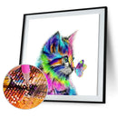 Cat Butterfly 5D Full Drill Diamond Painting Embroidery DIY Cross Stitch(A)