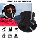 Outdoor Winter Warm Fleece Neck Scarf Reflective Skiing Neck Cover (Black)