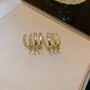 Women Jewellry Trendy Peal Ear Row Sparkling Earrings Earrings Diamond Stud