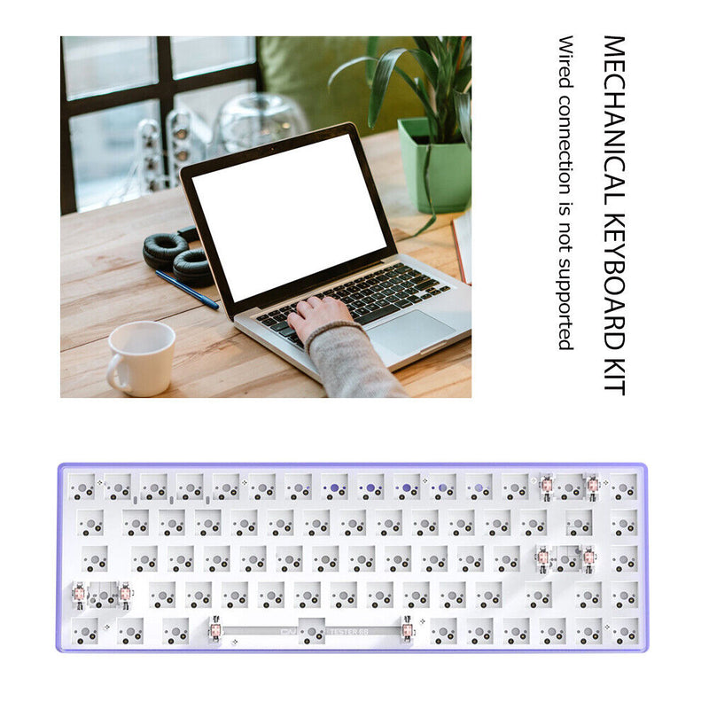 Hot Swap Keyboard Kit Bluetooth-compatible with 72pcs Red Shafts (Purple)