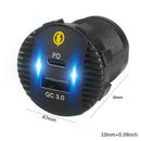 12V-24V Dual USB QC 3.0 + PD Car Fast Charger Socket Outlet Power D0F6