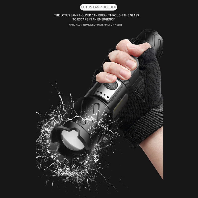 XHP160+ LED Portable 2800LM Work Flashlight Waterproof USB Rechargeable Torches