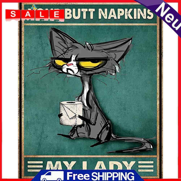 Napkin Cat Oil Paint By Numbers DIY Acrylic Painting Wall Picture Kit