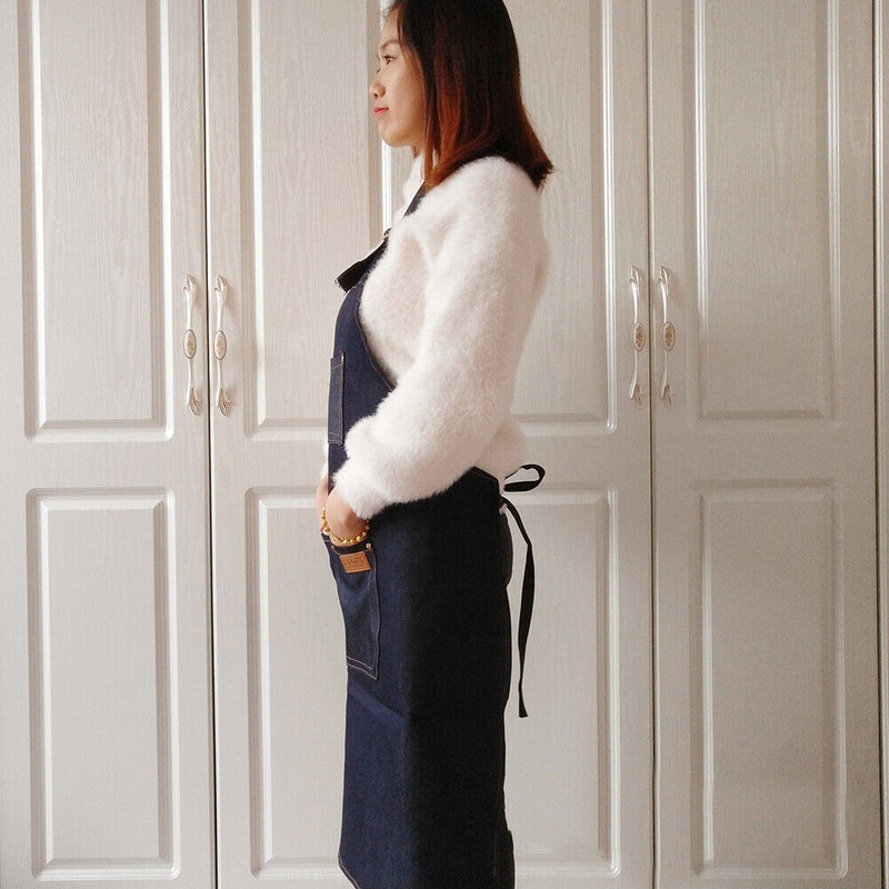 Apron Hair Styling Haircutting Working Aprons for Salon Multifunctional Denim