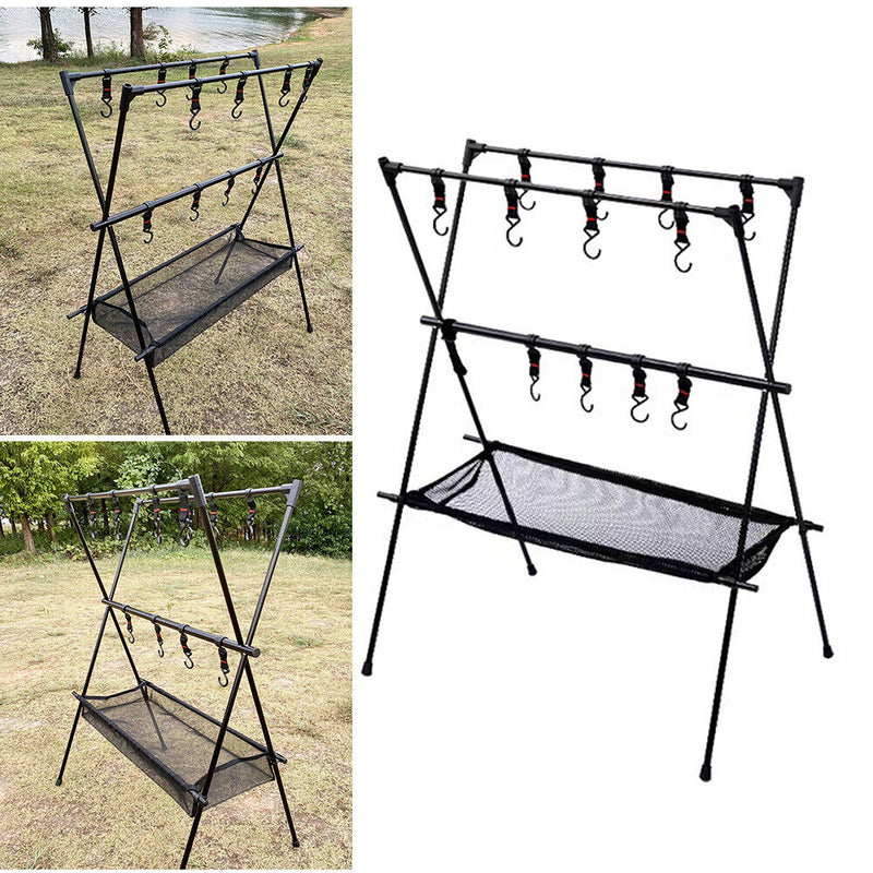 Camping Hanging Rack Aluminum Alloy Tripod Hanger Rack Foldable Hiking Equipment