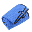 Golf Towel 41x54cm Tri-Fold Microfiber Waffle Towel Sweat-absorbent (Blue) Newly
