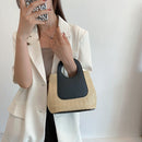 Straw Basket Handbags Summer Woven Leather Beach Shopping Shoulder Tote Bags