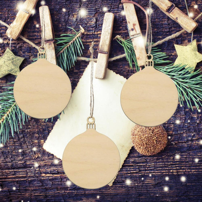 50pcs Wooden Christmas Pendents Xmas Tree Hanging Ornaments Wedding Decor