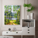Paint By Numbers Kit DIY Forest Trail Hand Painted on Canvas Colouring Oil Art