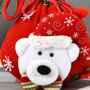 Xmas Candy Bag Flannel Xmas Gift Bag for Home Holiday Party Decor (Bear)