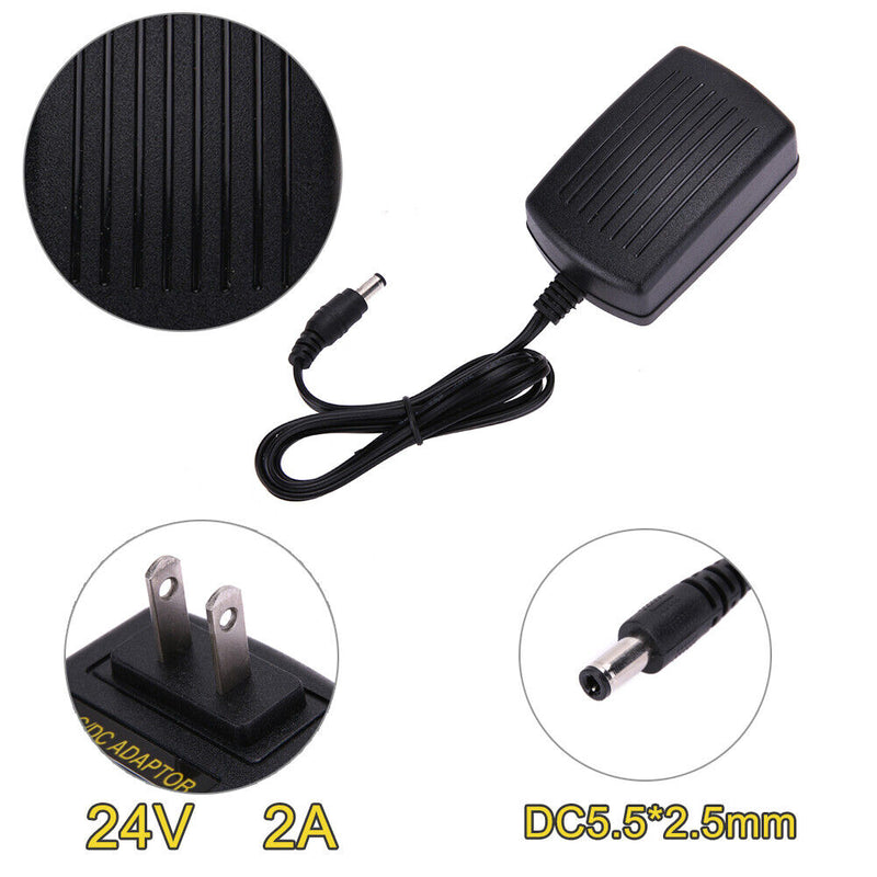 DC24V 2A Adapter AC 100V-240V to DC 24V Converter Power Supply Adapter 5.5*