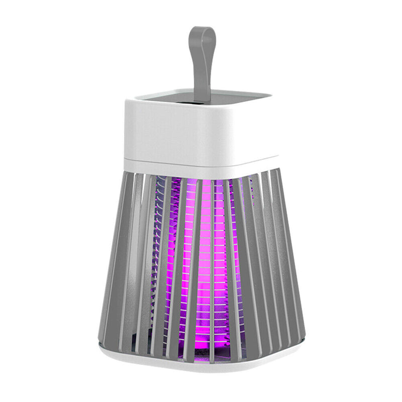 Electric Bug Insect Trap LED Lamp Mute Mosquito Killer (Rechargeable Grey) Newly